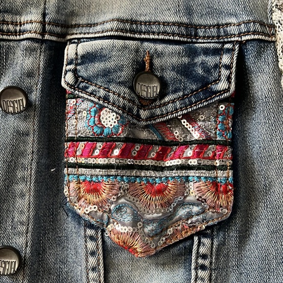 Desigual Women's Mickey Sequin Denim Jacket - Picture 6 of 8